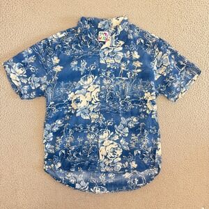 Jams World Shirt Mens Medium Pagoda Floral Hawaiian Button Up Camp